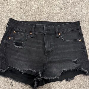 American Eagle Outfitters Charcoal Distressed Jean Shorts